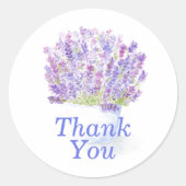 Handgemalte Wasserfarbe Lavendel DANKE Runder Aufkleber (Vorderseite)