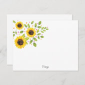 Handgemalte Wasserfarbe Sonnenblume Bouquet Mitteilungskarte (Vorne/Hinten)