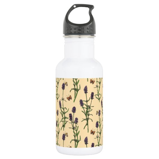 Handgemalte Wasserfarbe und Farbmuster mit Lava Edelstahlflasche (Vorderseite)