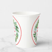 Handgemalte Wasserfarbe-Weihnachts-Kranz Pappbecher (Rechts)