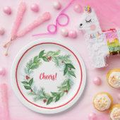 Handgemalte Wasserfarbe-Weihnachts-Kranz Pappteller (Party)