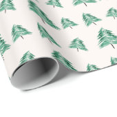 Handgemalte Wasserfarbe Weihnachtsbaum Schneeflock Geschenkpapier (Rolleneckpunkt)