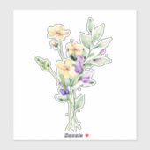 Handgemalte Wasserfarbe Wilde Blume Posy Bouquet Aufkleber (Blatt)