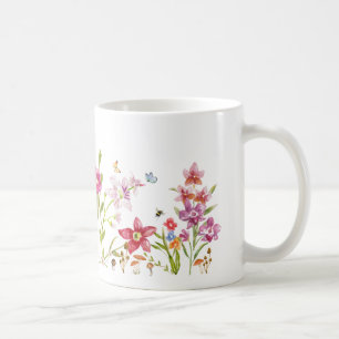 Handgemalte Wasserfarben-Botanik-Kunst Kaffeetasse