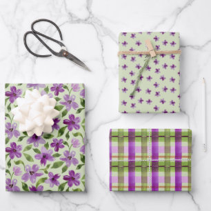 Handgemalte Wasserfarben gemustert Geschenkpapier Set
