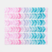 Handgemalte Wasserfarben geometrisch blau und blau Fleecedecke (Vorderseite (Horizontal))