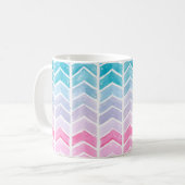 Handgemalte Wasserfarben geometrisch blau und blau Kaffeetasse (Vorderseite Links)