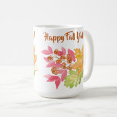 Handgemalte Wasserfarben Herbstleaves + Berries-Ta Kaffeetasse (VorderseiteRechts)