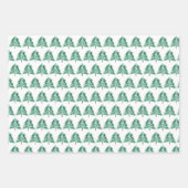 Handgemalte Wasserfarben Kiefer Rote Berries Geschenkpapier Set (Vorderseite 2)