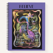 Handgemalte Wasserfarben Lila Egrets Glauben Journ Notizblock (Vorderseite)