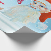 Handgemalte Wasserfarben Magischer Weihnachtsmann Geschenkpapier (Ecke)