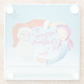 Handgemalte Wasserfarben Magischer Weihnachtsmann Glasuntersetzer (Rückseite)