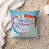 Handgemalte Wasserfarben Magischer Weihnachtsmann Kissen (Decke)