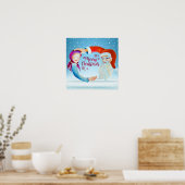 Handgemalte Wasserfarben Magischer Weihnachtsmann Poster (Küche)