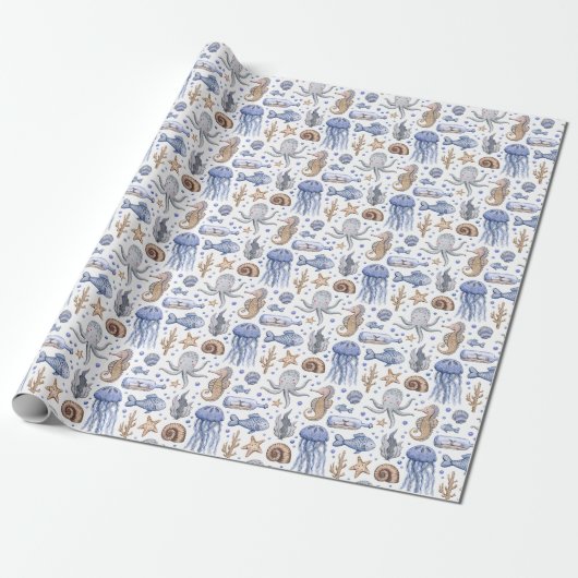 Handgemalte Wasserfarben-Muster. Geschenkpapier (Ungerollt)