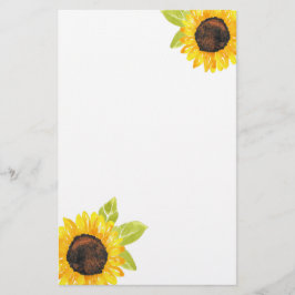 Handgemalte Wasserfarben-Sonnenblume Briefpapier