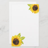 Handgemalte Wasserfarben-Sonnenblume Briefpapier (Vorne/Hinten)