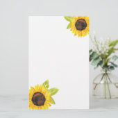 Handgemalte Wasserfarben-Sonnenblume Briefpapier (Stehend Vorderseite)