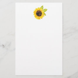 Handgemalte Wasserfarben-Sonnenblume Briefpapier
