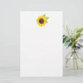 Handgemalte Wasserfarben-Sonnenblume Briefpapier (Stehend Vorderseite)