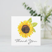 Handgemalte Wasserfarben-Sonnenblume Dankeskarte (Stehend Vorderseite)