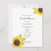 Handgemalte Wasserfarben-Sonnenblume Einladung (Vorderseite)