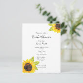 Handgemalte Wasserfarben-Sonnenblume Einladung (Stehend Vorderseite)