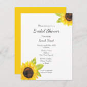 Handgemalte Wasserfarben-Sonnenblume Einladung (Vorne/Hinten)