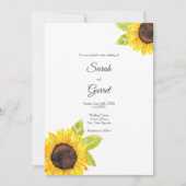 Handgemalte Wasserfarben-Sonnenblume Einladung (Vorderseite)