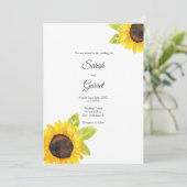 Handgemalte Wasserfarben-Sonnenblume Einladung (Stehend Vorderseite)