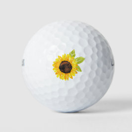 Handgemalte Wasserfarben-Sonnenblume Golfball
