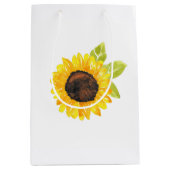 Handgemalte Wasserfarben-Sonnenblume Mittlere Geschenktüte (Vorderseite)