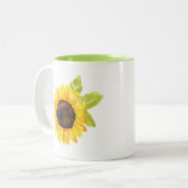Handgemalte Wasserfarben-Sonnenblume Zweifarbige Tasse (Vorderseite Links)