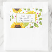 Handgemalte Wasserfarben Sonnenblumen Bouquet-Etik Rechteckiger Aufkleber (Tasche)