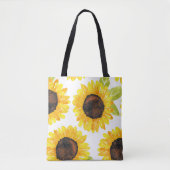 Handgemalte Wasserfarben Sonnenblumen Tasche (Vorderseite)