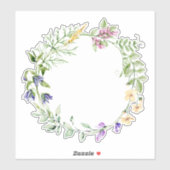 Handgemalte Wasserfarben, Wilde Blume Kränrahmen Aufkleber (Blatt)