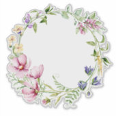 Handgemalte Wasserfarben, Wilde Blume Kränrahmen Aufkleber (Vorderseite)