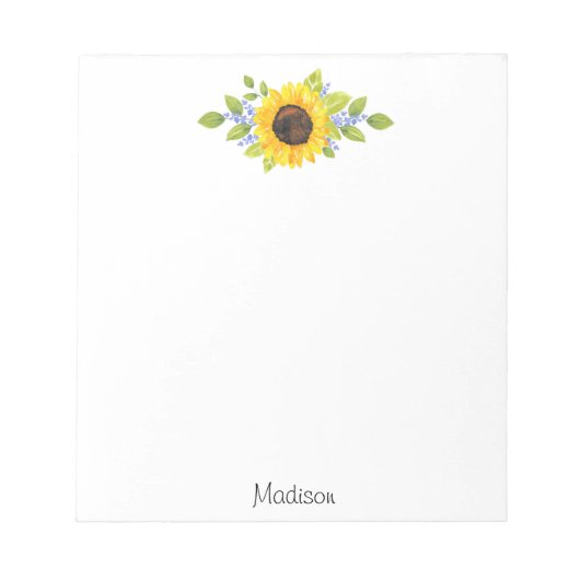 Handgemalte Wasserfarbenblume Notizblock (Vorderseite)