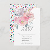 Handgemalte Wasserfarbenduft-Blütenhochzeit RSVP Karte (Vorne/Hinten)