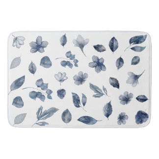 Handgemalte Wasserfarbenelemente in Herbstfarben Badematte