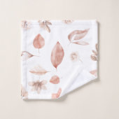 Handgemalte Wasserfarbenelemente in Herbstfarben Badhandtuch Set (Waschlappen)