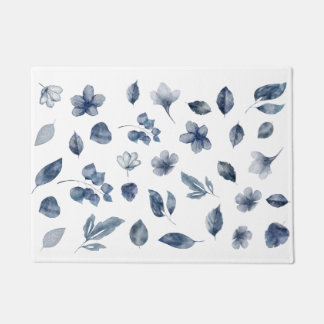 Handgemalte Wasserfarbenelemente in Herbstfarben Fußmatte