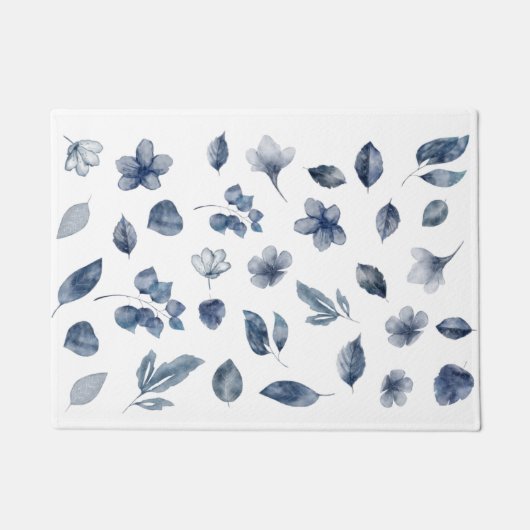 Handgemalte Wasserfarbenelemente in Herbstfarben Fußmatte (Vorderseite)