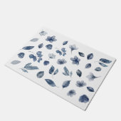 Handgemalte Wasserfarbenelemente in Herbstfarben Fußmatte (Schrägansicht)