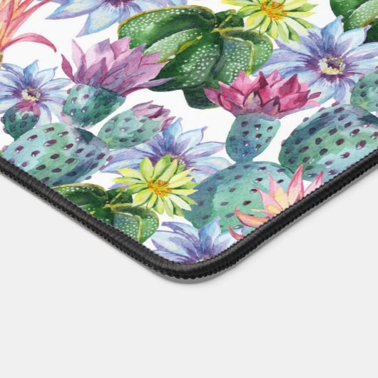 Handgemalte Wasserfarbenkaktus Muster 2 Schreibtischunterlage (Ecke)