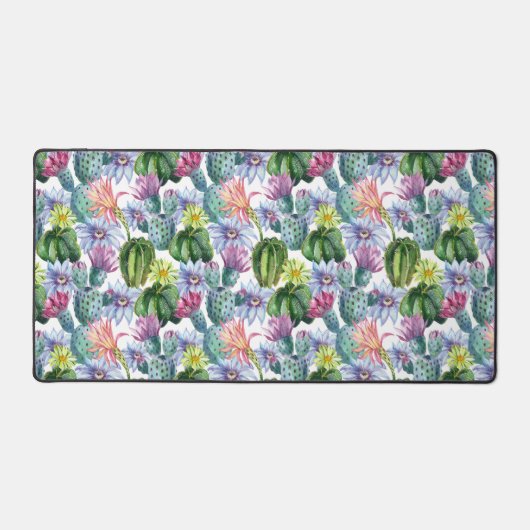 Handgemalte Wasserfarbenkaktus Muster 2 Schreibtischunterlage (Vorderseite)
