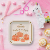 Handgemalte Wasserfarbenkürbis PERSONALISIEREN Tha Pappteller (Party)