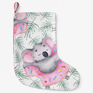 Handgemalte Wasserfarbenmuster mit Koala tropica Kleiner Weihnachtsstrumpf