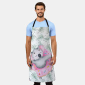 Handgemalte Wasserfarbenmuster mit Koala tropica Schürze (Getragen)