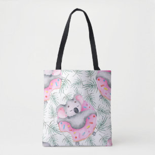 Handgemalte Wasserfarbenmuster mit Koala tropica Tasche